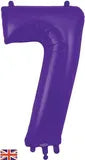 Foil Numbers Purple Balloons | 34"