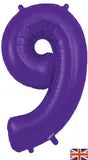 Foil Numbers Purple Balloons | 34"