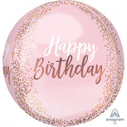 Blush Happy Birthday Orbz Balloon | 15"