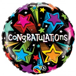 Congratulations Shooting Stars Foil Balloon | 18"