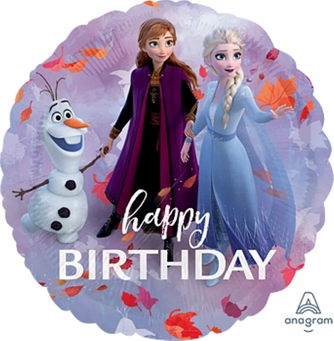 Foil Round Disney Happy Birthday Anna and Elsa Balloon | 18"