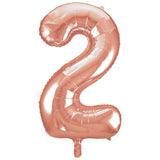 Foil Numbers Metallic Rose Gold Balloons | 34" | U
