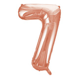 Foil Numbers Metallic Rose Gold Balloons | 34" | U
