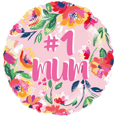 #1 Mum Floral Balloon | 18"