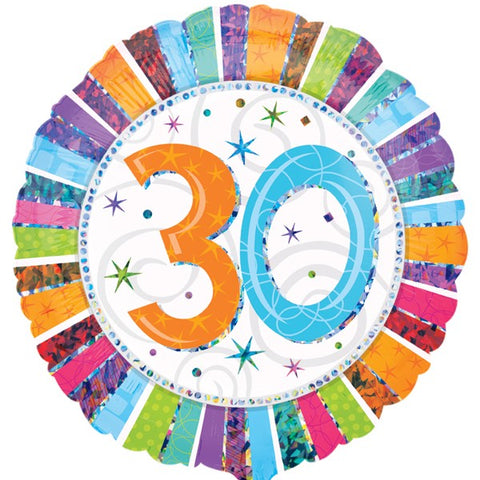 Radiant 30th Birthday Foil Balloon  | 18" | S40