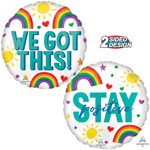Foil Round Stay Positive Balloon | 18"