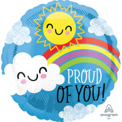 Sunshine & Rainbow Proud of You Foil Balloon | 18"