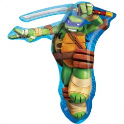 Foil Shape Leonardo Turtle with Sword Balloon 28"
