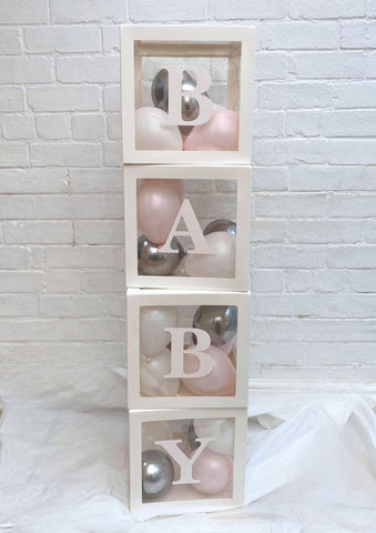 Pink, White & Silver Baby Boxes