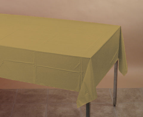 Gold Plastic Table Cover | 54"x108"