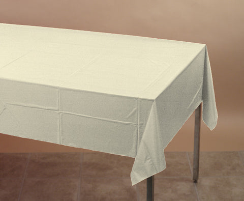 Ivory Plastic Table Cover | 54"x108"