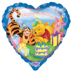 Foil Heart Disney Pooh & Friends Birthday Balloon | 18"