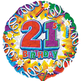 Multiple Designs - Foil Round Birthday Explosion Balloon | 18"