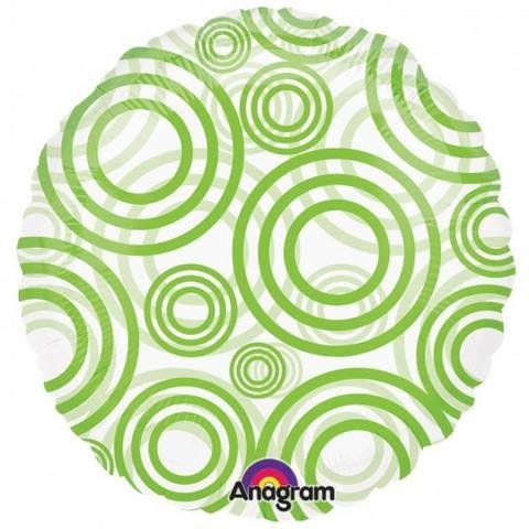 Green Circles Clear Round Balloon  | 18"