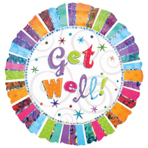 Foil Round Get Well Radiant Balloons | 18"