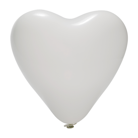 Latex Heart White Balloons | 18"