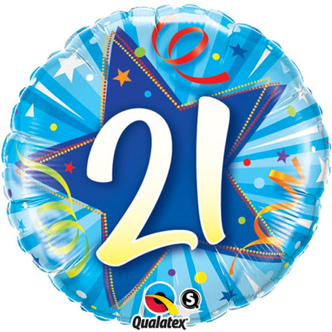 21st Birthday Blue Foil Balloon | S40