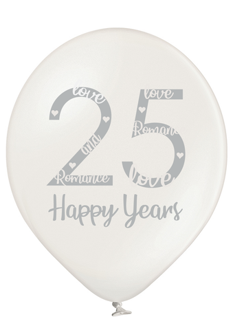 Latex Preprinted 25th Anniversary Balloons | 12"| 10 Pack