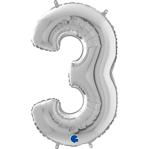 Foil Numbers Silver Balloons | 26"