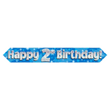 Pink or Blue/Multiple Designs - Children's Birthday Foil Banners | 9ft