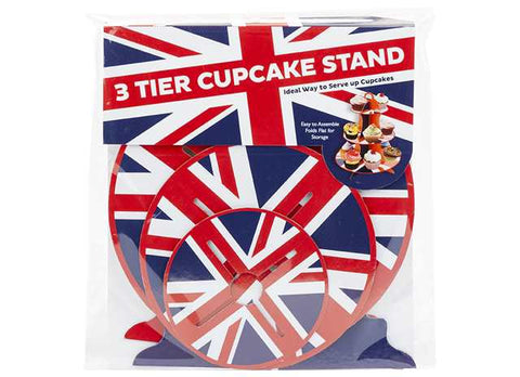 3 Tier Union Jack Cupcake Stand