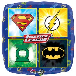Foil Square Justice League Emblems Balloon | 18"