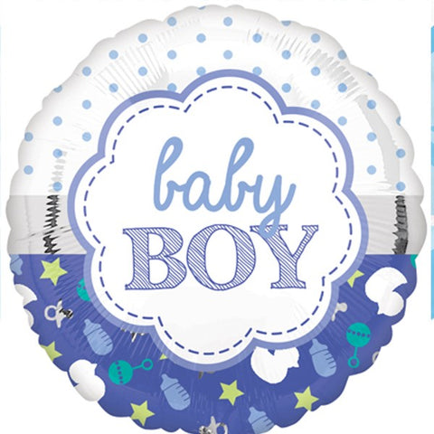 Scallop Design Baby Boy Foil Balloon | 18"