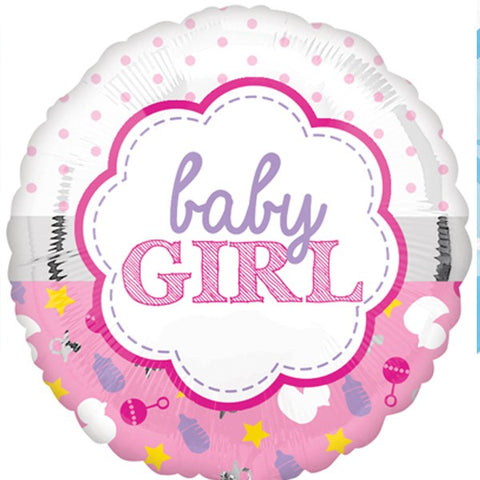 Scallop Design Baby Girl Foil Balloon | 18"