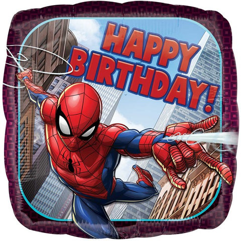 Foil Square Spiderman Happy Birthday S60 | 18 "