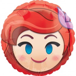 Foil Round Disney Ariel Emoji Balloon | 18"