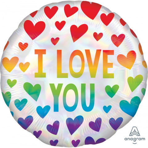 Holographic Rainbow 'I Love You' Foil Balloon | 18" | S40'