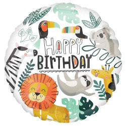 Happy Birthday Jungle Foil Balloon  | 18" | S40