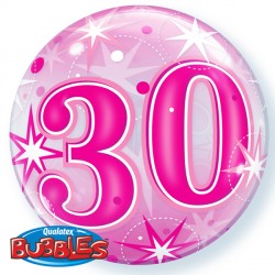 Bubble Message - 30 Pink Starburst Balloon | 22"