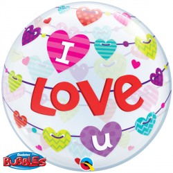 Bubble Message I Love You Hearts Balloon | 22"