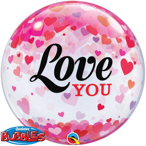 Love You Hearts  22" Balloon Bubble
