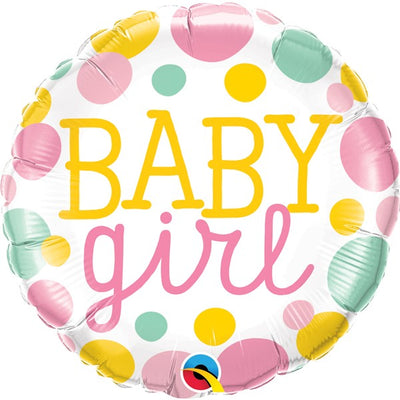Confetti Dots Baby Girl Foil Balloon | 18"