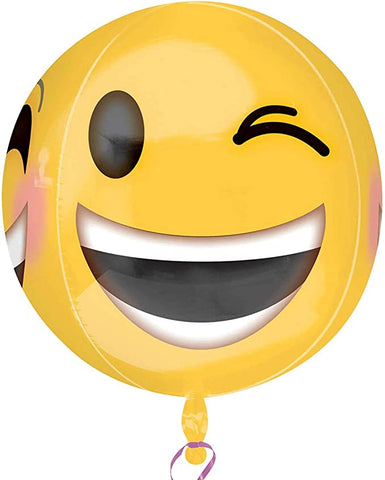 Winking Emoji Orbz Balloon | 15"