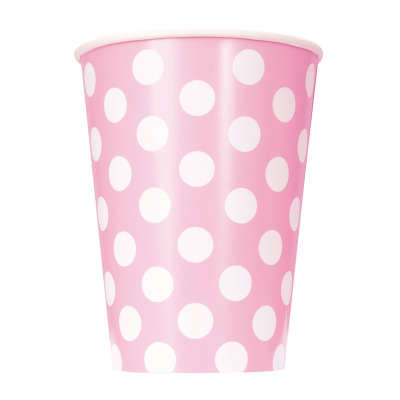 Lovely Pink Dots Paper 12oz Cups | Pack of 6