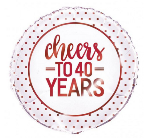 Cheers to 40 Years Foil Balloon | 18"