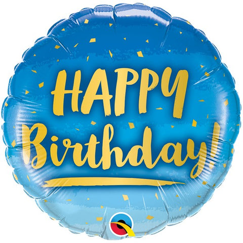 Blue Ombre Happy Birthday Foil Balloon | 18"