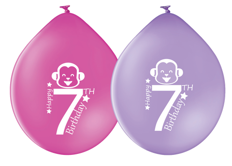 Latex Preprinted 7th Balloons | 10"| 10 Pack