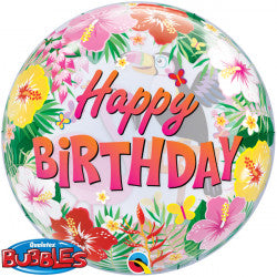 Bubble Message Birthday Tropical Party Balloon | 22"