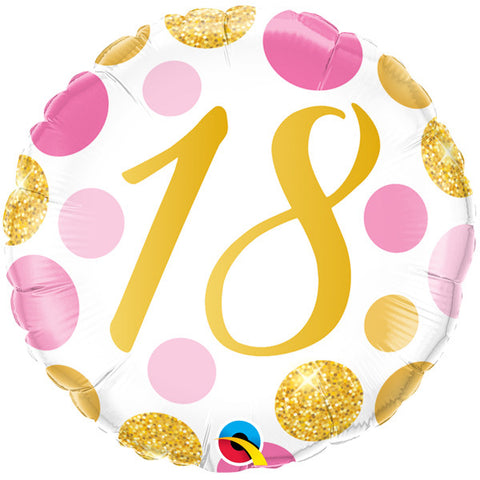 Gold/Pink 18th Birthday Foil Balloon | S40