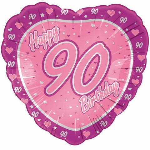 90th Pink Milestone Birthday Balloons | 18"
