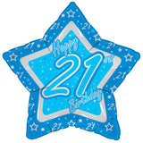 Multiple Designs - Foil Star Blue Milestone Birthday Balloons | 18"