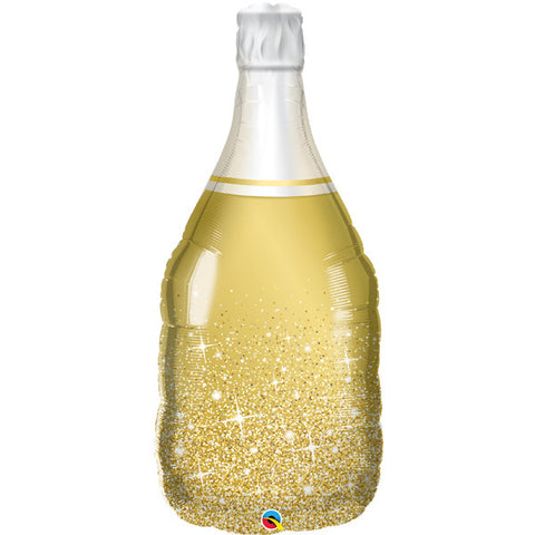 Foil Shape Gold Champagne Bottle Balloon P30 | 39"