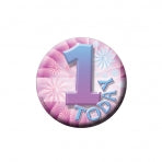 First Birthday Girl Badge | 6cm