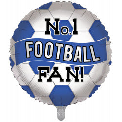 No.1 Football Fan Blue and White Foil | 18"
