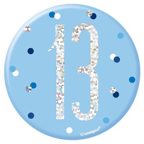 Blue 13 | Birthday Badge | 8cm