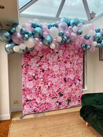 Gender Reveal Organic Garland- Blue, Pink and White